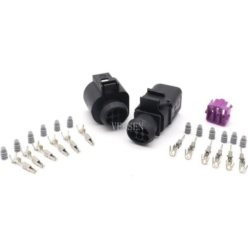 5Set/10set 6P Waterproof Connector 0.5-0.8mm2 1.5 Series Automotive Water Temperature ABS Sensor Plug for VW Car Black PA66