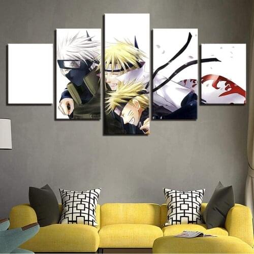 5 Piece Wall Art Canvas Anime Manga Ninja Figure Prints And Posters Modern Home Decor Living Room The Wall Decoration Paintings