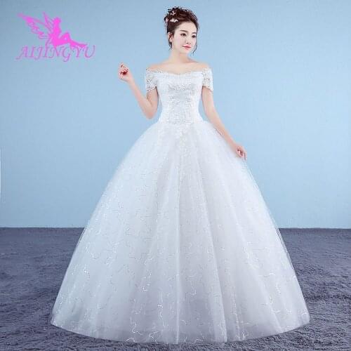AIJINGYU Wedding dress Gowns Affordable Websites Summer Bridal Accessories Stores Women Polka Dot Gown Wedding Colors
