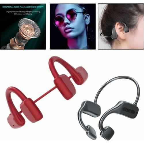 Bone Conduction Bluetooth Headphones Open-Ear Wireless Headsets HiFi Stereo w/ Mic Waterproof Sports Earphone for iOS