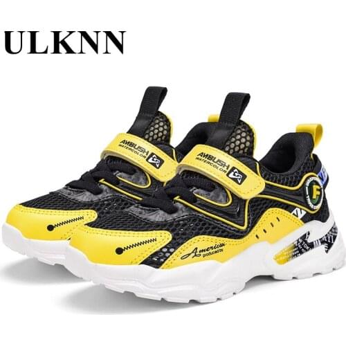 ULKNN Childrens Running Shoes For Boys Mesh Sneakeres Child Fashion Breathable Soft Sole 4 Colors Antisliperry Kids Shoes Girls