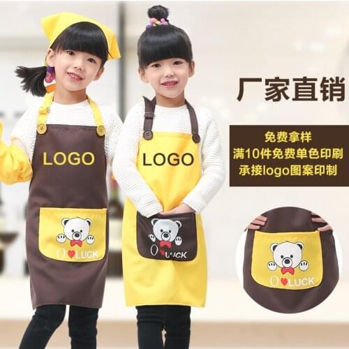 Childrens aprons custom art baking party painting clothing painting waterproof childrens kindergarten printing logo
