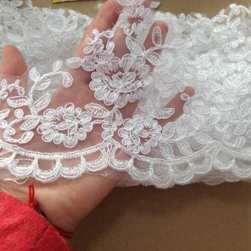 Delicate 9Yards Width 16cm High Quality Free Shipping Wedding Dress Sewing On Fabric DIY Handmade Crafting Lace Trim YYN78