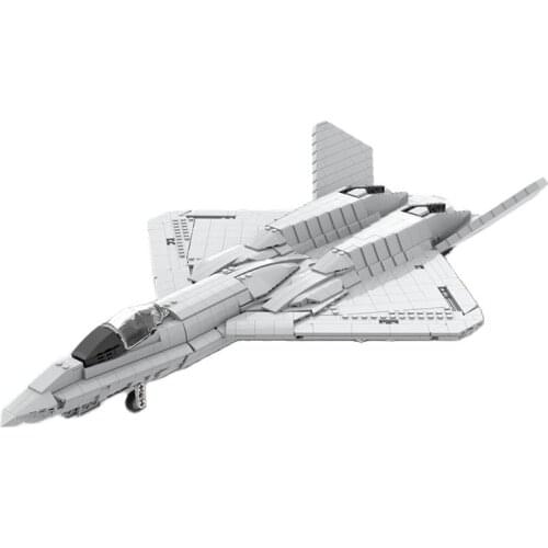 Moc Black Military YF-23 II Fighter Air Force Modern Weapons of War Building Blocks Aircraft Toys Kid Gift