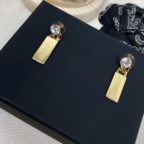 Hot Brand Fashion Vintage Jewelry Gold Color Earrings Pearl Black Heart Crystal Earrings Tassel Design Wedding Party Earrings