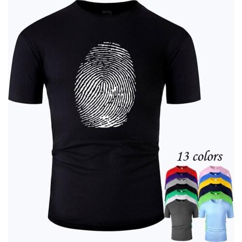 Fingerprint Line Art O Neck Cotton T Shirt Men and woman Unisex Summer Short Sleeve Designed Casual Tee m02033