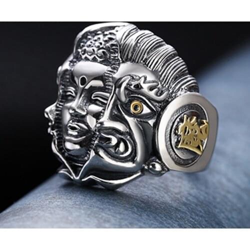 Vintage Mens Buddha Ring Tokyo Ghoul Dark Souls Buddhism Rings For Stranger Things Man Religious Tibetan Knuckles 2021 Trend