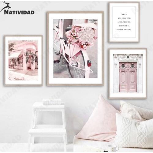 Pink Street Art Canvas Painting Wall Art Home Decoration Fashion Poster Room Decor Wall Stickers Living Room Bedroom Decoration