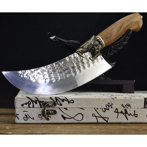 7Cr17CoMoV High Carbon Steel Handmade Viking Knife Sharp Hunting Outdoors Professional Cleaver Kitchen Knives Rosewood Handle