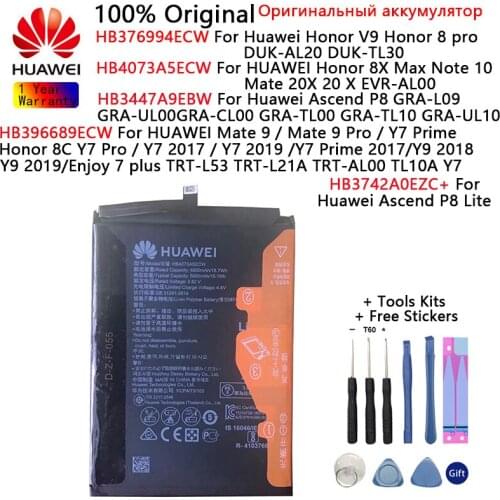 Huawei Orginal Battery For Huawei Honor V9 8X Max/8C/8 Y7 Pro Note 10 Ascend P8/P8 Lite Mate 9 20X 20 X/9 Pro/Y7 Prime