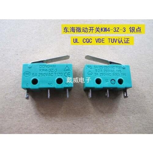 Original New 100% silver point with back strip small 3pin micro switch travel switch KW4-3Z-3