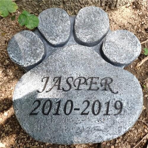 Personalized Pet Memorial Stone Indoor Outdoor for Garden Backyard Marker Loss of Pet Gift Paw Print Pet Tombstone JSYS