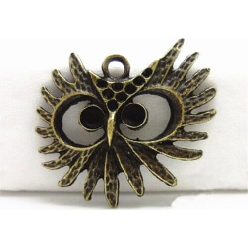 29x25mm 10pcs/lot Antique Bronze Plated Owl Charms Pendant DIY Handmade Jewelry Accessories