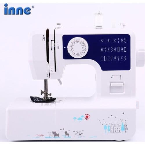 INNE Sewing Machine 12 stitches Mini Portable Household Night Light Foot Pedal Sew Two Thread Kit Electric Hight Quality