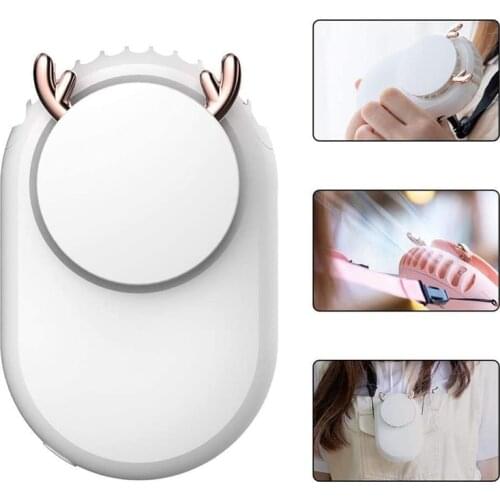 Mini Fan Portable Hanging Neck Fan Usb Rechargeable Personal Fans 3 Speed Stand Bladeless Mute Small Fan Outdoor Office Travel