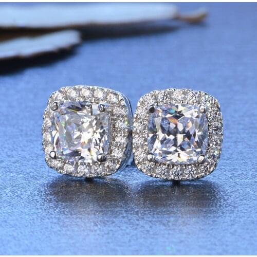 Free Sent Certificate Hot Fashion 100% 925 Sterling Silver Stud Earrings For Women Authentic Original Jewelry Gift