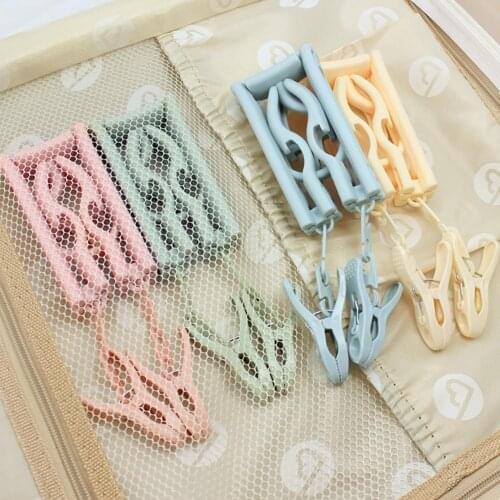 Foldable Clothes Hangers Racks Folding Portable Plastic Space Saving Clothes Drying Rack Clothing Organizer for Travelling