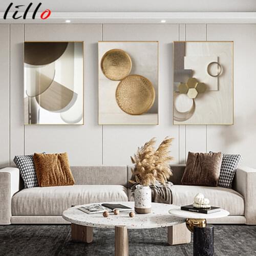 Modern geometric canvas painting posters and prints abstract minimalist wall art image for living room bedroom home decor
