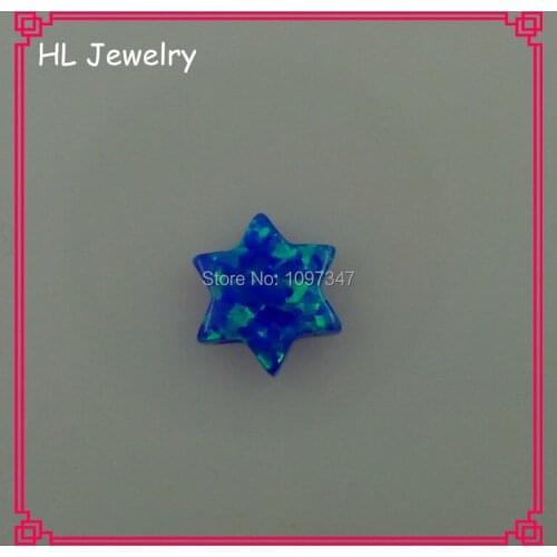 Pacific Blue Op05 10MM Opal David Star 1mm Side Hole Beads Fire Synthetic Opal Six Corner Star