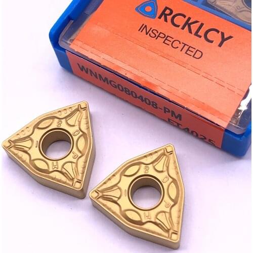 10pcs RCKLCY WNMG080408 PM FT4025 Carbide Insert Turning Tool Turning Milling Cutter CNC Cutting Tool Slot Cutting for steel