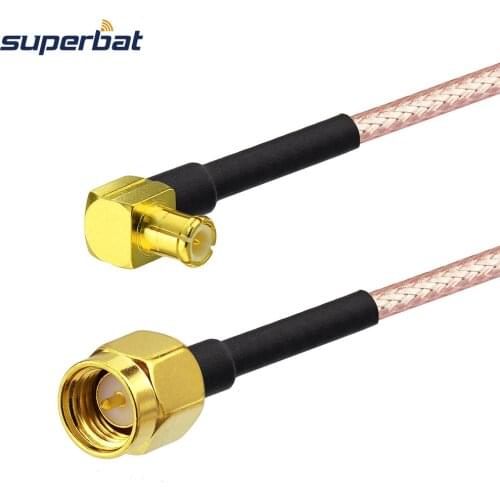 Superbat SMA Male Plug Straight to MCX Male Right Angle RF Pigtail RG316 Coaxial Jumper Cable Extension WLAN Antenna