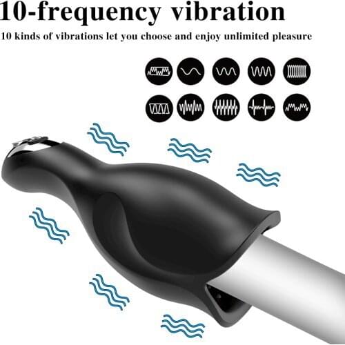 10 Modes Glans Vibrator Penis Massager Exerciser Male Masturbator Vibrating Glans Stamina Delay Lasting Adult Sex Toys for Men