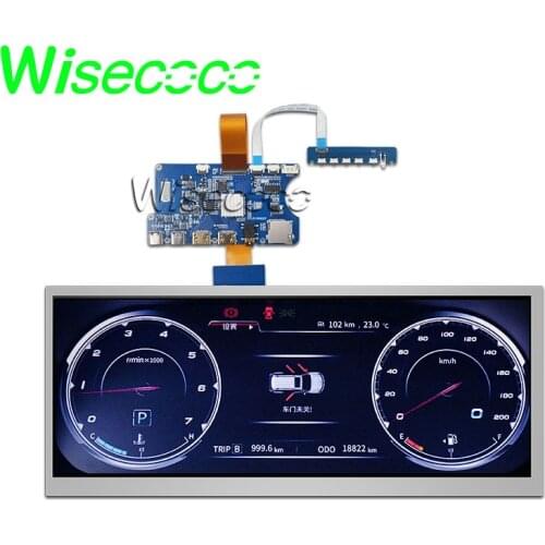 Wisecoco 12.3 inch HSD123KPW1-A30 lcd screen Stretched Bar LCD 1920*720 high brightness type c driver board for car display