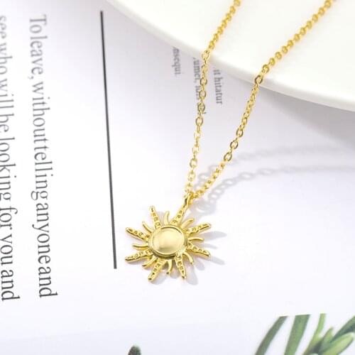 You Are My Sun Latest Trend 316 Stainless Steel Women Jewelry Gold Sun Pendant Necklace The Best Beach Gift For Girls