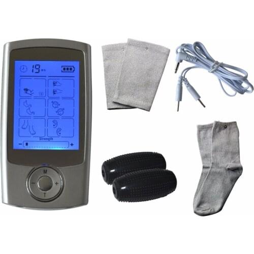 10Modes TENS Electrode Relaxation Massager Pain Fatigue Relief Device+1Pair Hand Massage Ball With Wire+Electric Knee Pads+Socks