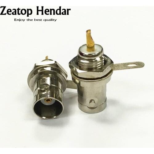 10Pcs Brass BNC Female Jack Bulkhead Soldering Plug Adapter Chassis Panel Mount Straight Connector High Quality