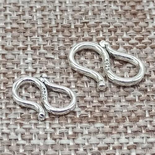 925 Sterling Silver S Hook Clasp Connectors for Bracelet Necklace