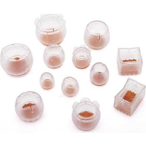 10pcs Silicone Rectangle Square Round Chair Leg Caps Feet Pads Furniture Table Covers Wood Floor Protectors SCIE999
