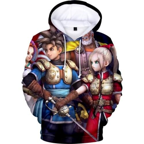2021 Popular Anime 3D Hoodies Men Women Doragon Kuesuto Tops Fashion Cartoon Dragon Quest Sweatshirt Cute kids Harajuku Clothes