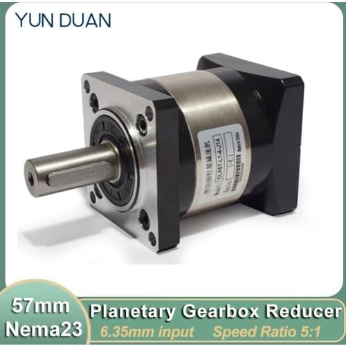 5:1 Speed Ratio 57 Nema 23 Planetary Gearbox 5 Speed Reducer Shaft 6.35mm Carbon steel Gear for Nema 23 57mm Stepper Motor