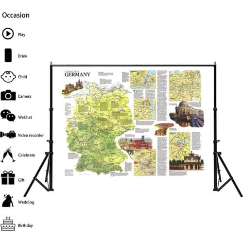 A2 Size Unframed Wall Painting Germany Travel Map in 1991 Fine Canvas Wall Map Printed Map For Home Decor