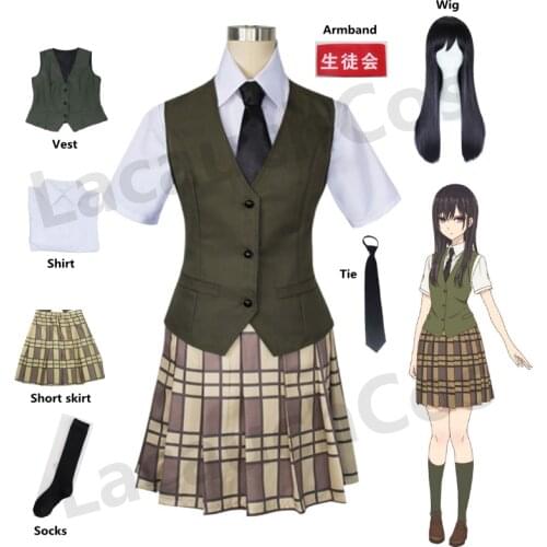 Lacauch Anime Aihara Yuzu Aihara Mei High Quality Citrus Cosplay Costumes Wig Set Short skirt Japanese-style student wear