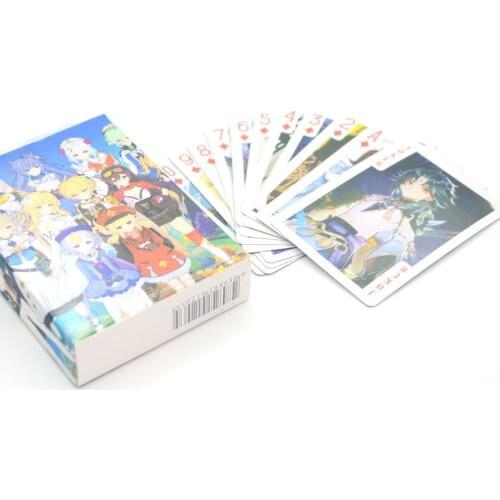 Anime genshin impact Cosplay Playing Cards Cartoon Deck Poker Cards Party Board With Box Gift Collection