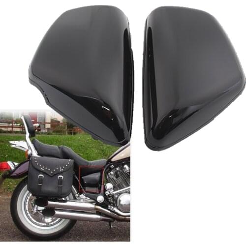 Battery Side Fairing Cover Guard Bright black Motorcycle Accessories L&R Side For Yamaha XV700 750 1000 1100 Virago 1984-Up