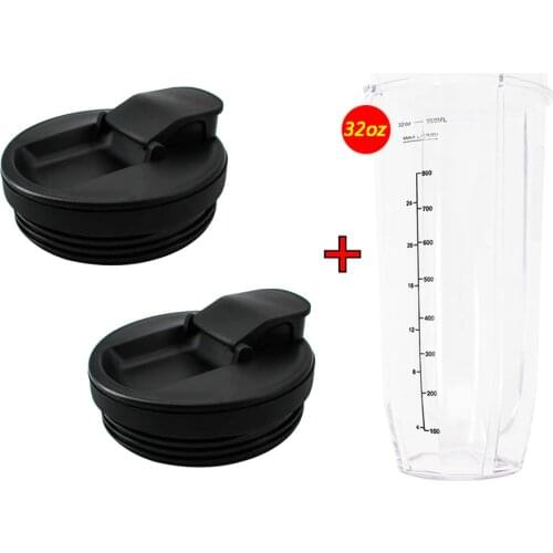 1 pcs 32 oz Ounce Cup with 2 Spout Seal Lid Spare Replacement Parts Accessories for Nutri Ninja Auto-iQ and Duo Blenders Juicer