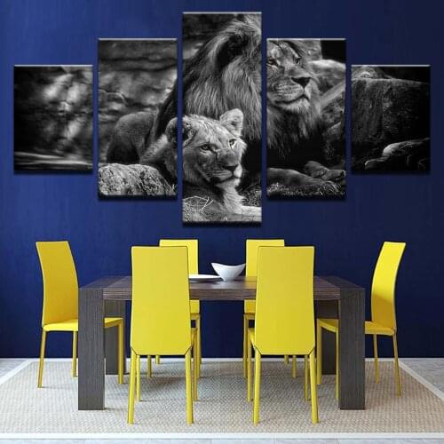 ArtSailing HD print 5 piece canvas painting Lion Animal home decoration accessories image paintings for living room wall H246
