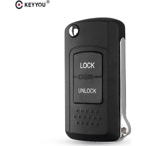 KEYYOU Modified Folding Flip Remote Key Shell 2 Buttons For Mitsubishi Lance Endeavor Eclipse Montero Sport Key Left MIT8 Blade