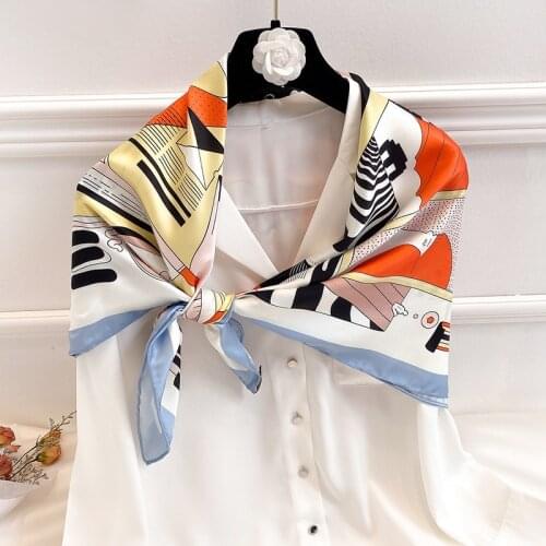 KOI LEAPING new urban fashion temperament 90 graffiti large square scarf female handmade twill silk scarf dual-use shawl