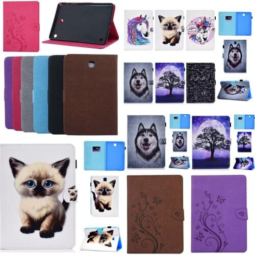 Flip Stand Leather Skin Shell Funda Capa Cover Case For Samsung Galaxy Tab A 8.0 T350 T351 T355 P350 P355 Tablet Coque +Film+Pen