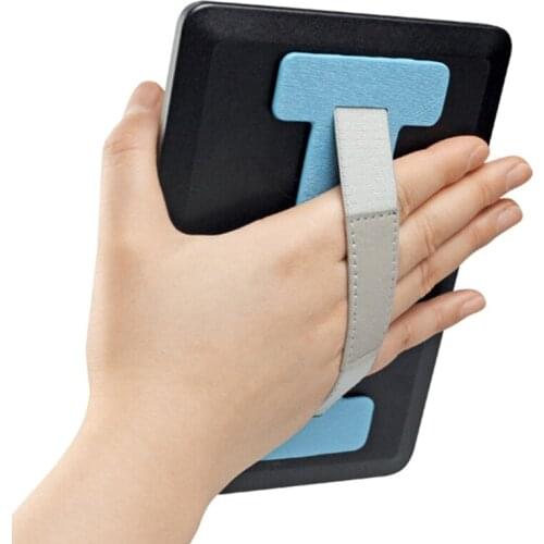 One-handed Operation Leather Belt Holder Stand Security Hand Strap Holder Finger Grip Universal for Tablets Kindle
