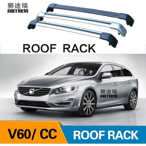 2Pcs Roof bars For Volvo - V60 155, 157 225 2010-today CC CROSS COUNTRY Aluminum Alloy Side Bars Cross Rails Roof Rack Luggage