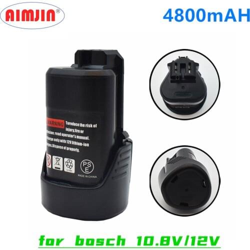 Brand New 10.8V/12V 4800mAh Li-ion Rechargeable Power Tool Battery for BOSCH Cordless Electric Screwdriver BAT411 BAT412 BAT412A