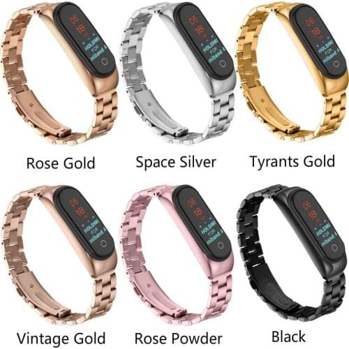 Metal Wrist Strap For Xiaomi Mi Band 4 Strap Magnetic For MiBand 4 Stainless Steel Bracelet Buckle Loop Wristband