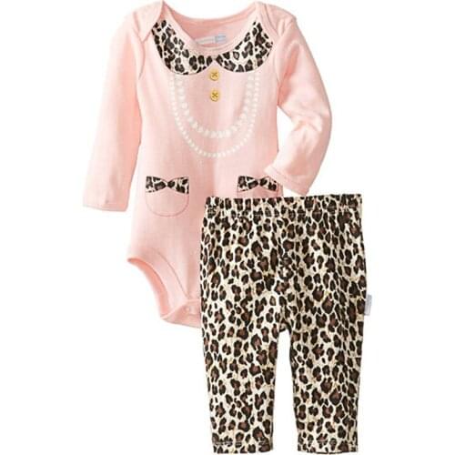 Fashion Baby Rompers Newborn Clothing Sets Spring Autumn Infant Bodysuits + Trousers 0~2 Year Boy Girl Brand Baby Clothes