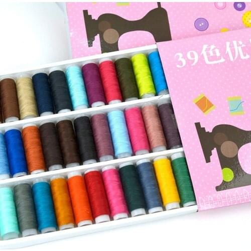 39 Colors SEWING AID Set Polyester Sewing Threads Assorted Thread Colors for Hand Stitching, Machine, Quilting and Crafts