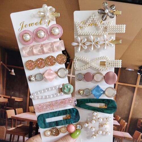 2020 New Trendy Crystal Hairpin Korea Simple Hairgrip Hair Accessories Women Word Clip Barrettes Girl Fashion Side Clip Headwear